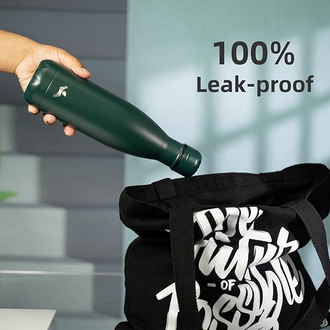 Insulated Water Bottles,17 oz Double Wall Stainless Steel Vacumm Metal Flask for Sports Travel,Army Green