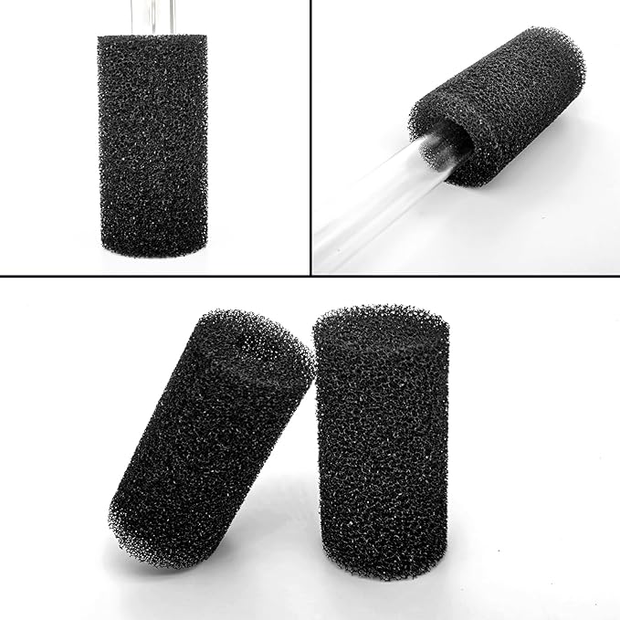 6X Pre-Filter Sponge for Aquarium Shrimp Fry Fish Tank Filter Pump Prefilter Sponge Replacement Foam Cover 3.2 X 1.6 Inch with 0.6" Hole Diameter