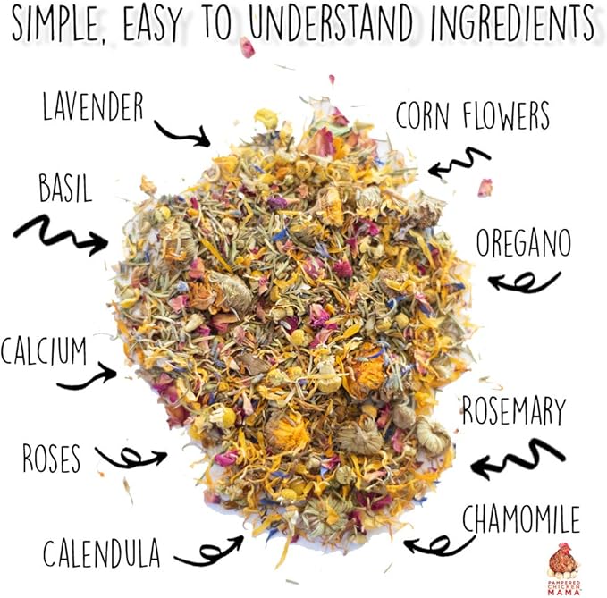 Pampered Chicken Mama Best Eggs Ever! Nesting Herbs for Chickens (16 Ounce/1 Pound) for Chicken Nesting Boxes Calcium Supplement for Chickens | Chicken Feed Supplies, Hen Treats for Coops (1 Bag)