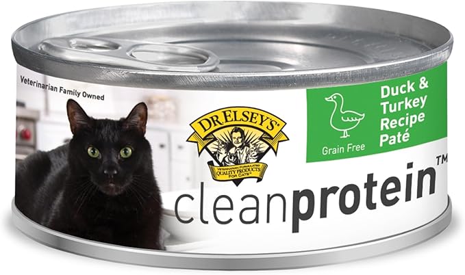 Dr. Elsey's cleanprotein Duck & Turkey Recipe Wet Cat Food, Pate 5.3 oz cans (Pack of 24)