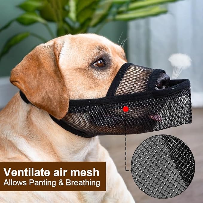 Crazy Felix Nylon Dog Muzzle for Small Medium Large Dogs Dachshund Beagle Poodle Labrador, Air Mesh Breathable and Drinkable Pet Mouth Guard for Anti-Biting Chewing Scavenging(XXS, Grey)