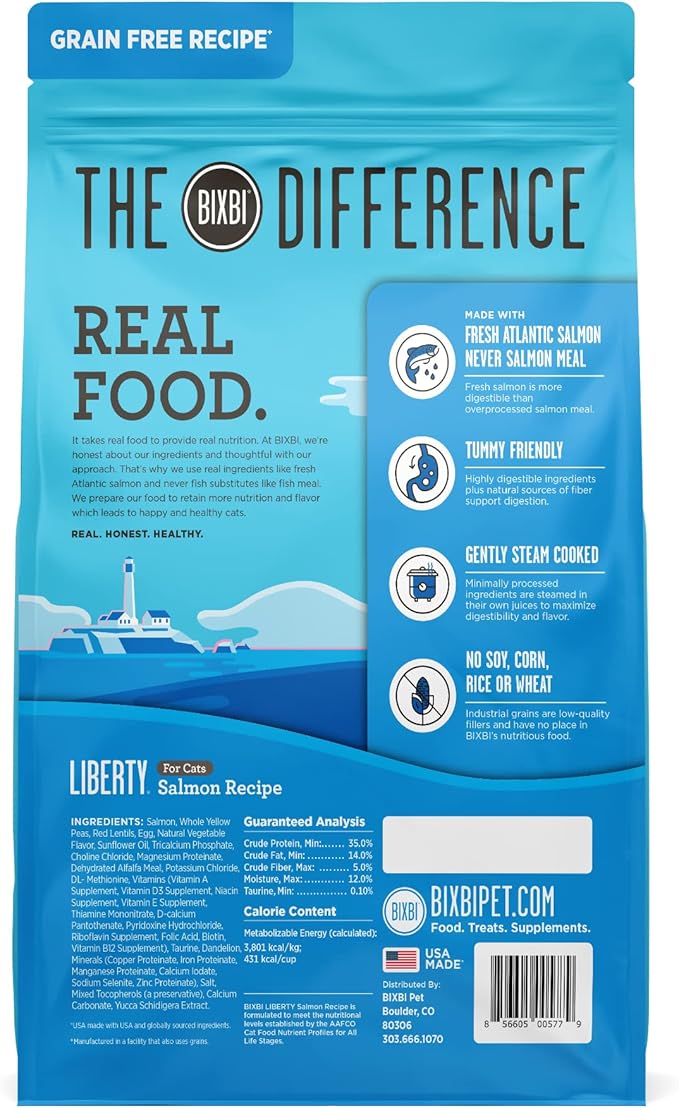 BIXBI Liberty Dry Food Salmon Recipe for Cats, 3lb