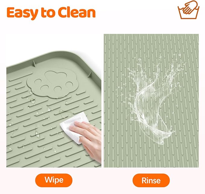 Pee Pads for Dogs, 40" x 28" Extra Large Reusable Dog Silicone Mat for Floor Protector, Washable Non-Slip Dog Training Pads for Potty Training (Green)