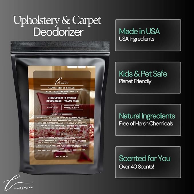 Cashmere Cedar Carpet Freshener Powder Refill 36 oz | Powerful Odor Eliminator for Home | Upholstery Deodorizer | Carpet Deodorizer | Pet Urine | Cat Litter Box
