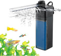 Internal Fish Tank Filter, 4W Adjustable Water Flow Submersible Aquarium Filter Pump for 10~20 Gallon Freshwater or 10~15 Gallon Saltwater, 2 Mode Aeration & Rainfall, TE-200(65GPH)