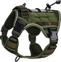 Heavy-Duty Tactical Dog Harness for Large Dogs, No Pull Adjustable Reflective Pet Vest with Molle System, K9 Military-Grade Control for Service Training, Outdoor & 10+ Breeds, Green Camo, Small