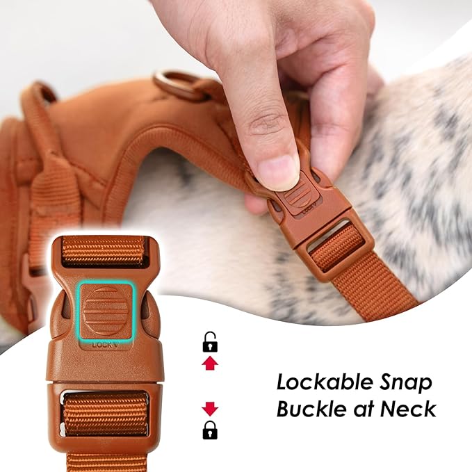 No Pull Dog Harness, Puppy Vest with Front Clip for Small Medium Large Sized Dog(Carmel Brown,M)