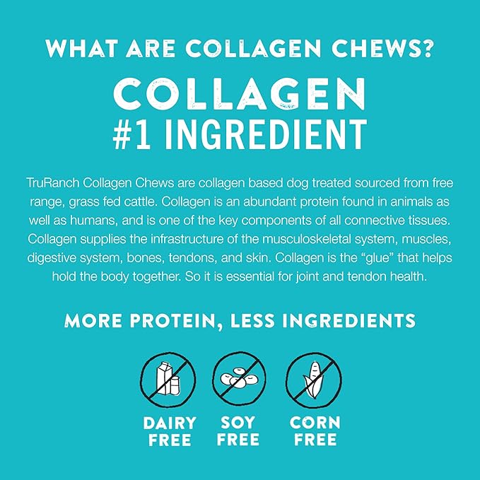 4-5" Collagen Bones, Bully - Collagen Dog Bones - Long Lasting Healthy Joint Support - Rawhide Alternative - Skin & Coat Health, Value Pack, 3 Bags, 12 Count