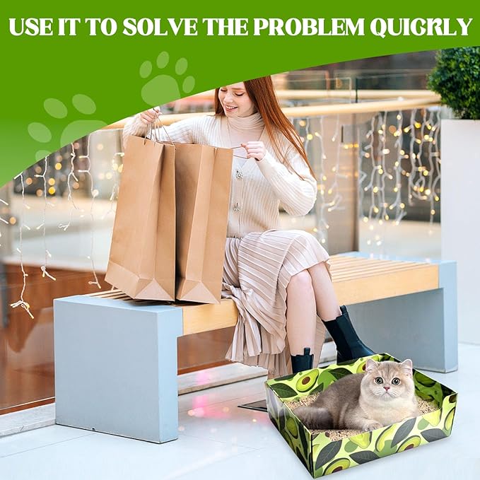 CONLI 30 PCS Disposable Litter Boxes for Cats, Foldable Waterproof Kitten Litter Box Low Entry, Portable Litter Box for Cats Small Pets Animals Travel Needs