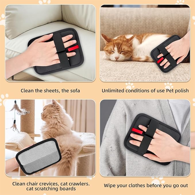 Pet Hair Remover, electrostatic pet Hair Removal Gloves, cat and Dog pet Hair Removal Tools, Suitable for Bed Sheets, Blankets, Clothes, Sofas, Multi-Functional Beauty Gloves -1 Piece