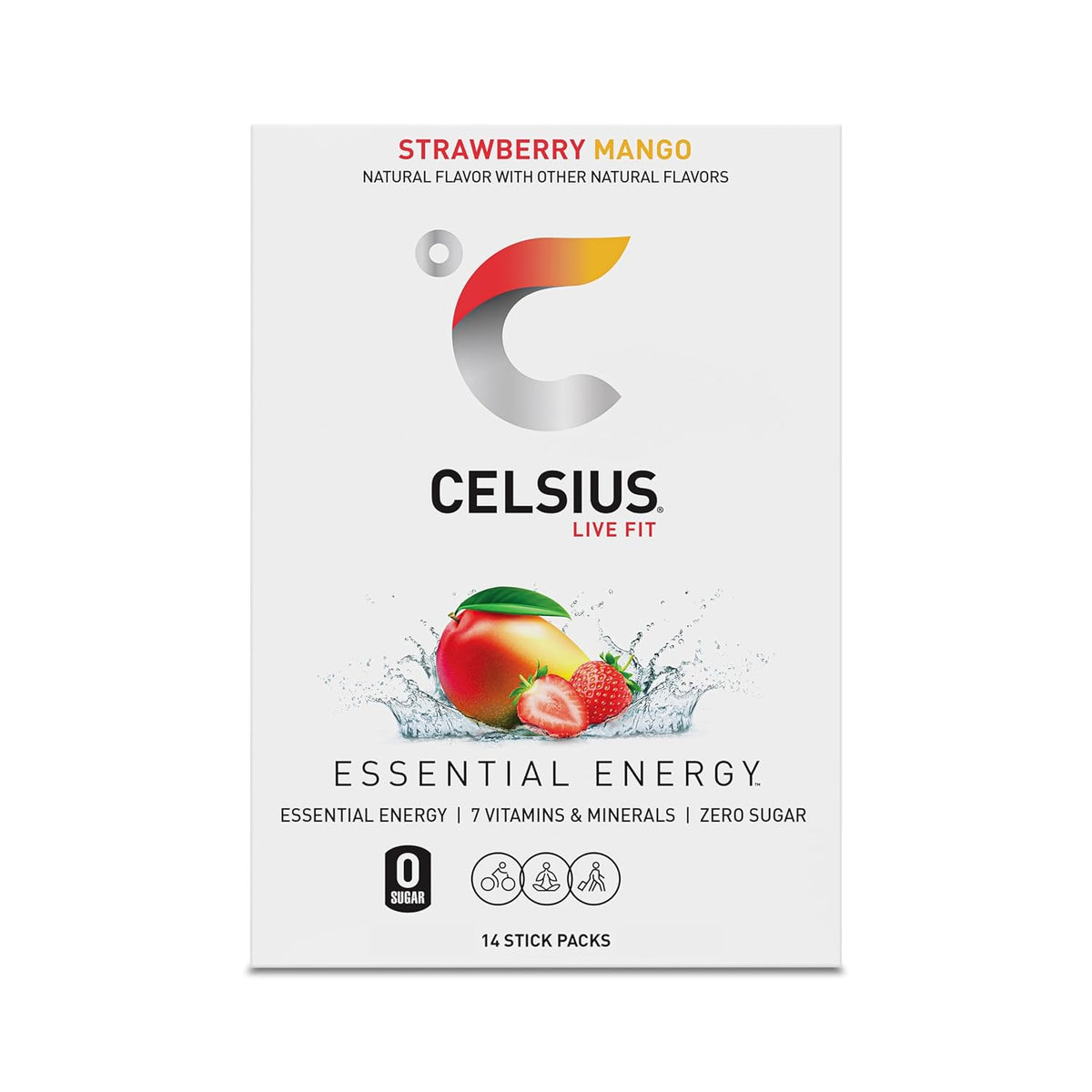 CELSIUS® On-The-Go Powder Sticks Dragonfruit Lime, Essential Energy 2.8 Oz