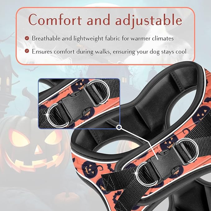 Comfort Fit Dog Harness Soft Padded No Pull Harness with Adjustable Buckles for Small Medium Large Dogs Step in Pet Vest with Easy Control Handle for Walking Jogging Running Training Dogs & Puppies