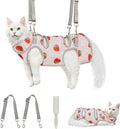 Supet Cat Grooming Hammock, Self-Adhesive Cat Nail Clipper Hammock, Soft Fabric Cat Wrap for Cutting Nails, Quickly Calm Down for Medicine, Teeth Brushing, Ear Cleaning