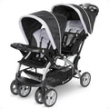 Baby Trend Double Infant and Toddler Stroller w/ Harness and Basket, Sit N' Stand, Stormy - Convertible Twin and Tandem Strollers for Babies