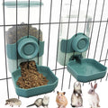 Automatic Gravity Pet Feeder Water Dispenser with Adjustable Hanging Hook - Large Capacity for Small/Medium Animals (Guinea Pigs, Cats, Rabbits, Hedgehogs, Ferrets) (Blue)