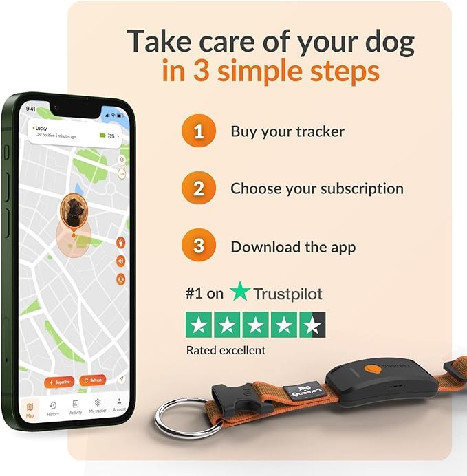 Weenect Dog XT - New GPS Collar for Dogs | XL Antenna | Waterproof | Ultra-Durable Integrated Julius-K9 Collar | Subscription Required