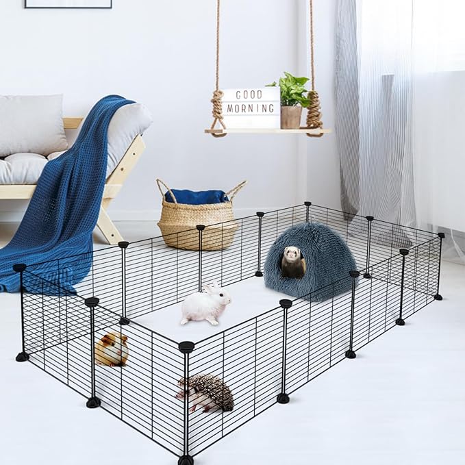 YUEPET Guinea Pig Bed Plush Calming Hideout, Warm Rabbit Hide for Hamsters Hedgehogs Ferrets Dwarf Rabbits and Other Small Animals(Dark Grey)