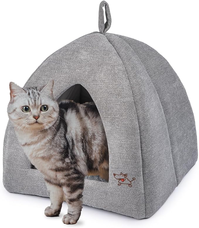 Best Pet Supplies Pet Tent-Soft Bed for Dog and Cat by - Gray, 20" x 20" x H:22"