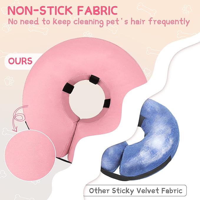 Supet Inflatable Dog Cone Collar Alternative After Surgery, Dog Neck Donut Collar Recovery E Collar to Stop Licking, Soft Pet Cone for Small Medium Large Dogs