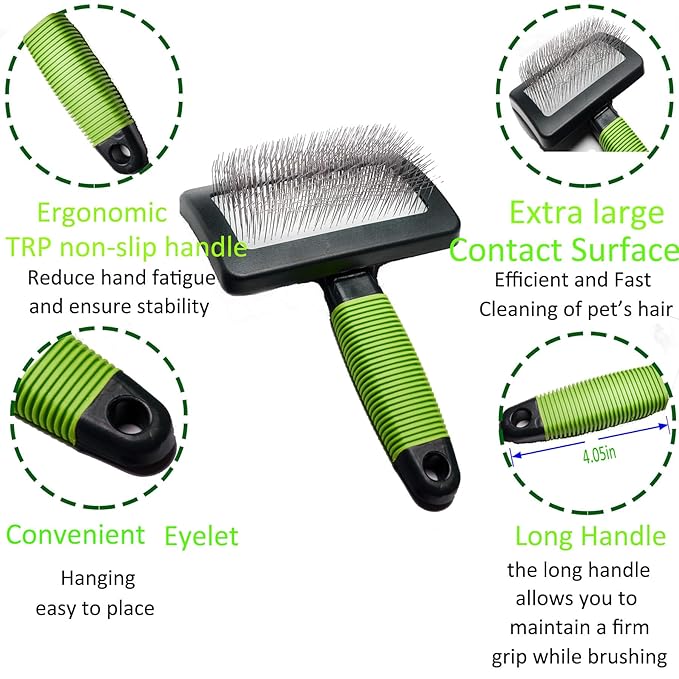 Slicker brush for dogs doodle grooming poodle with long soft pin slicker brush perfect for thick fur dogs fluffy,grooming,shedding.goldendoodle