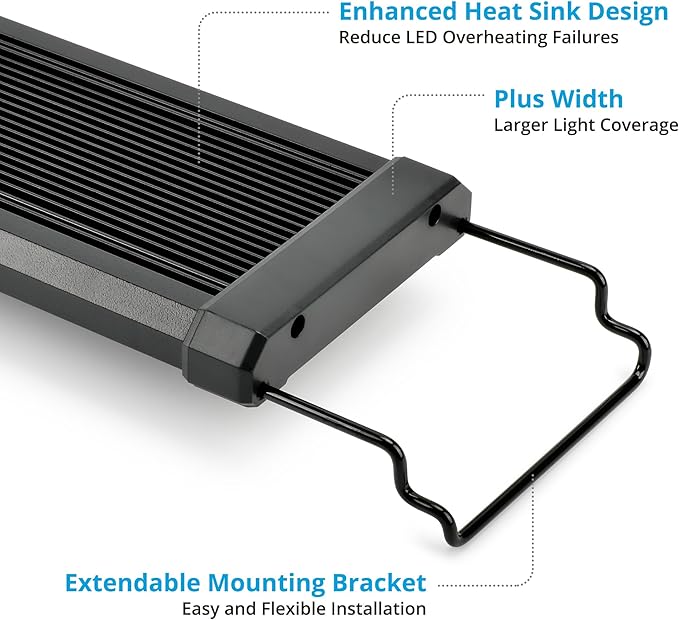 NICREW ClassicLED Plus LED Aquarium Light with Timer, 32 Watts, for 48 to 54 Inch Fish Tank Light, Daylight and Moonlight Cycle