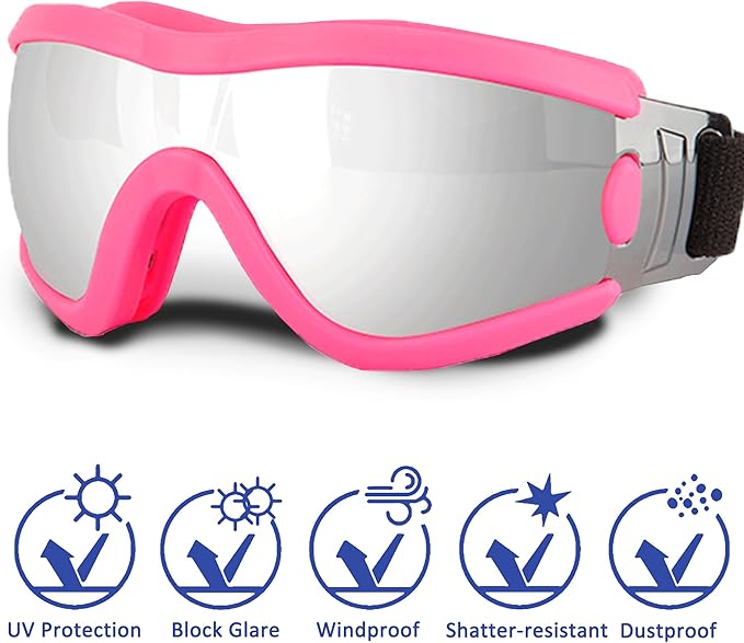Small Dog Sunglasses with Adjustable Strap UV Protection, Winproof Puppy Sunglasses, Suitable for Dogs Eyes Protection，Soft Dog Goggles