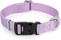 Mikivery Nylon Dog Collar with Quick Release Buckle Soft Adjustable Sturdy for Small Medium Large Dogs Violet,L
