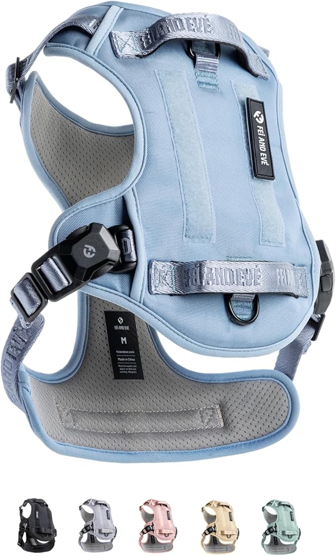 2025 New Edition, Fei & Eve MagEase Dog Harness - 3-Second Magnetic Buckles | 3-Point No-Pull Control | Heavy-Duty 900D Nylon | Dual Safety Handles | Breathable Mesh | Adjustable Fit | Large, Blue