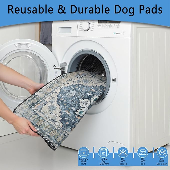 Washable Pee Pads for Dogs 2 Pack, Absorbent Reusable Puppy Pads Waterproof, Leakproof & Non-Slip Whelping Pad, Potty Training Pads for Dogs Playpen Mat 24x36