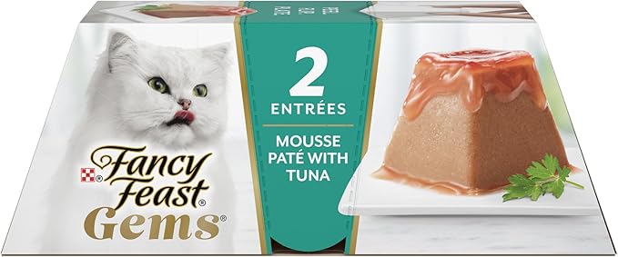 Fancy Feast Gems Pate Cat Food Mousse With Tuna and a Halo of Savory Gravy Cat Food - (Pack of 8) 4 oz. Boxes