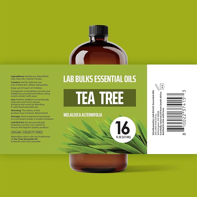 Tea Tree Essential Oil 16 Ounce (2 Pack) – Aromatherapy Tea Tree Oil Bulk for Diffuser, Soap Making, Home, Candles