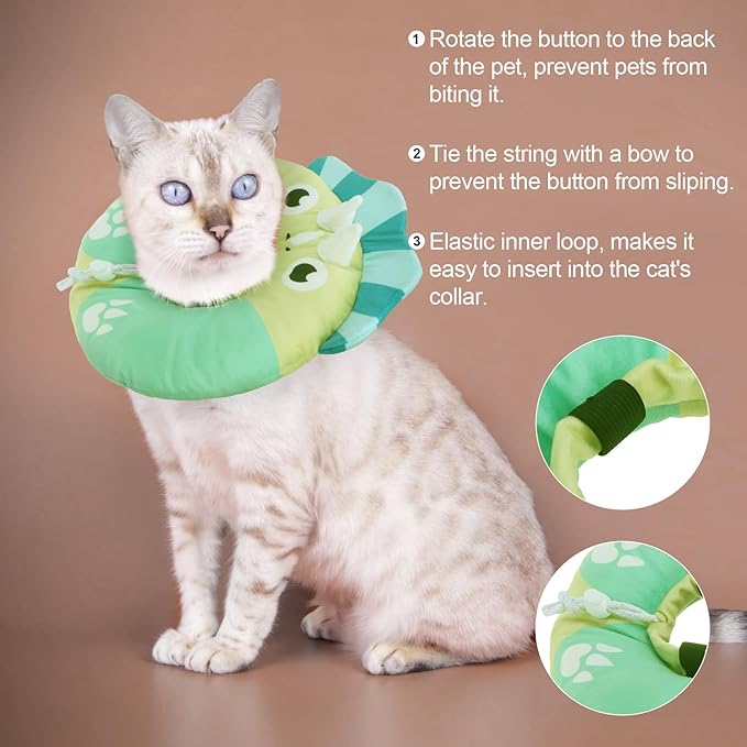 BEAUTYZOO Cat Cone Collar - Adjustable, Soft, Protective Donut Collar for Cats & Kittens, Alternative to Plastic Cones, Stops Licking After Surgery