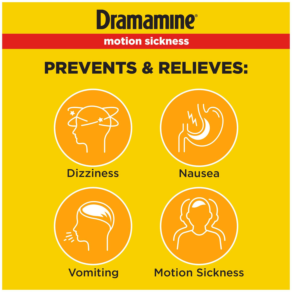 Dramamine Motion Sickness Original, for Nausea Relief During Travel, 36 Count