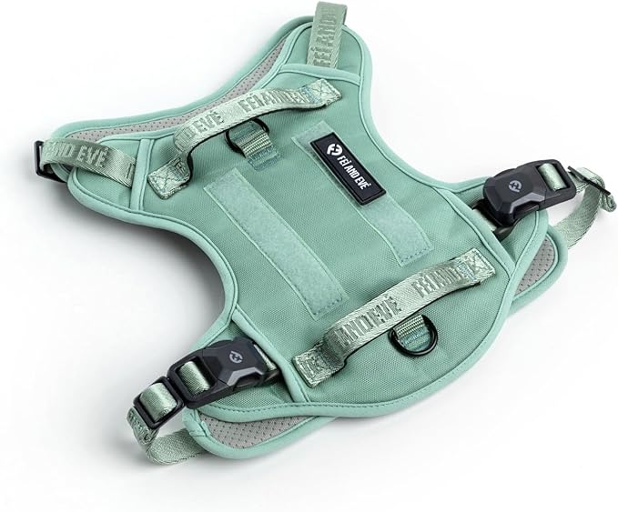 2025 New Edition, Fei & Eve MagEase Dog Harness - 3-Second Magnetic Buckles | 3-Point No-Pull Control | Heavy-Duty 900D Nylon | Dual Safety Handles | Breathable Mesh | Adjustable Fit | Medium, Green