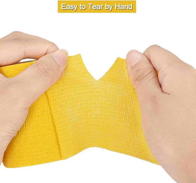 12 Pack Self Adhesive Bandage Wrap 3 inch X 5 Yards Elastic Self Adherent Cohesive Bandage for Ankle Wrist Sports Athletic Tape Pet Vet Wrap for Horses Dog First Aid Tape
