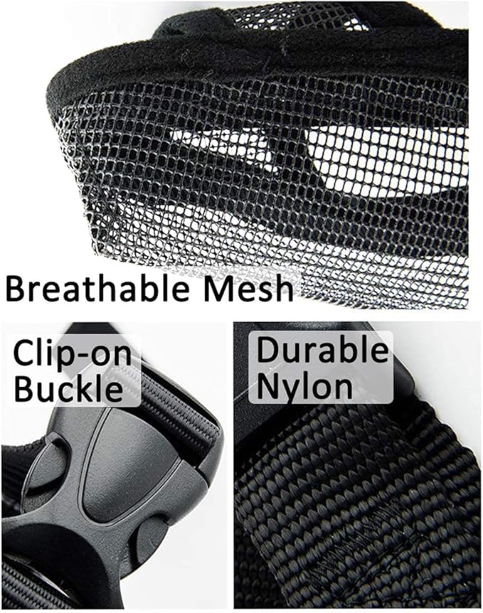 Crazy Felix Nylon Dog Muzzle for Small Medium Large Dogs Poodle Labrador Golden Retriever Doberman, Air Mesh Breathable and Drinkable Pet Muzzle for Anti-Biting Chewing Scavenging(Black,L)