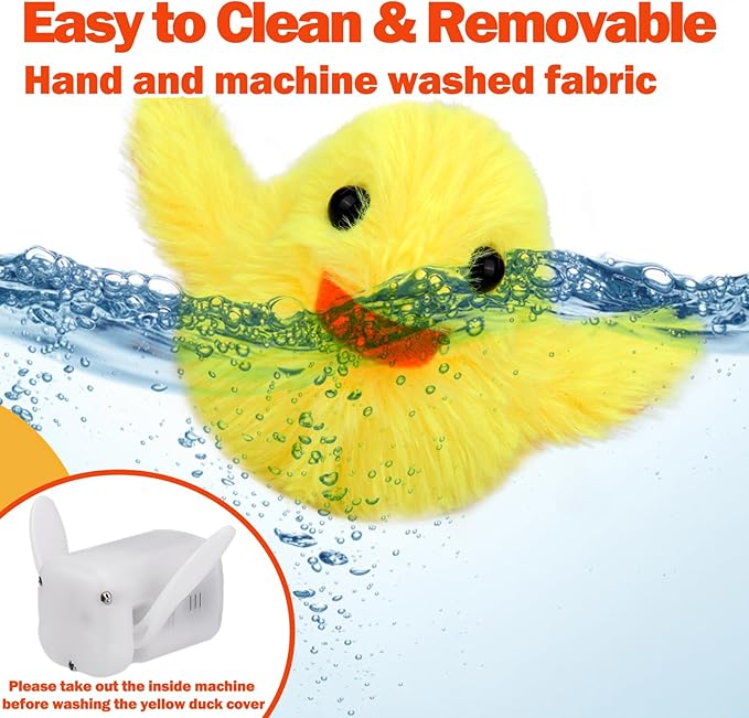 Mity Rain Interactive Duck Dog Toys - Touch Activated, Squeaky, Enrichment for Small/Medium/Puppy Dogs