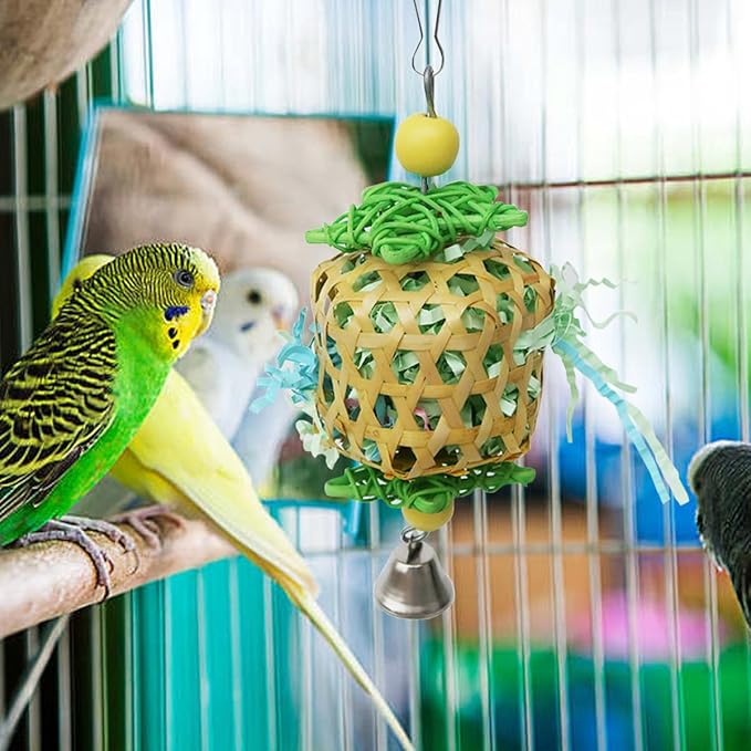 Bird Toys for Conures Parakeet, Birds Cage Accessories, Bird Shredding Foraging Toys for Cage