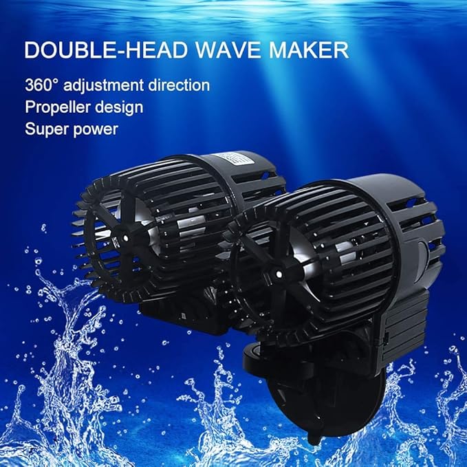 UPETTOOLS 6340 GPH Submersible Aquarium Circulation Pump - Adjustable 360° Wave Maker Powerhead for Fish Tanks - High Power Water Pump for Optimal Water Flow 24W（120-200Gallon）