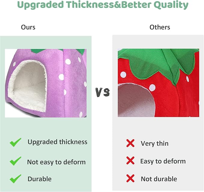Guinea Pig Hideout Bed Rabbit House Cave Accessories Cozy Hide-Out for Bunny Hedgehog Ferret Chinchilla&Other Small Animals