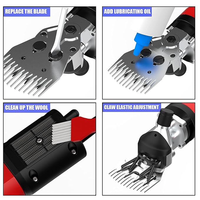 550W Professional Electric Sheep Clipper, 6 Speeds Heavy Duty Dog Shears for Thick Fur