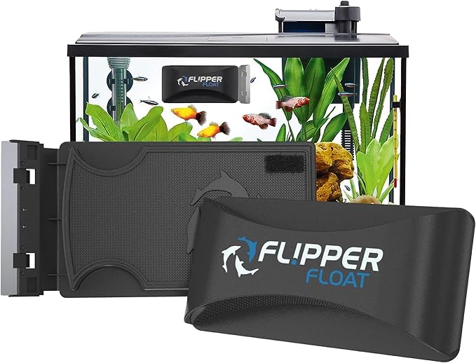 FL!PPER Flipper Cleaner Float - 2-in-1 Floating Magnetic Aquarium Glass Cleaner - Fish Tank Cleaner - Scrubber & Scraper Aquarium Cleaning Tools - Floating Fish Tank Cleaner, Standard