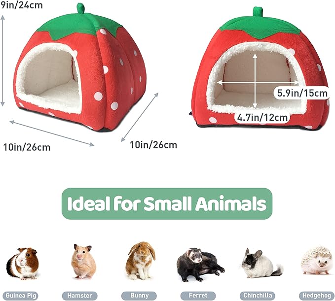 Guinea Pig Hideout 2 Pack Guinea Pig Bed House Cage Accessories Cozy Hide-Out for Hedgehog Ferret Chinchilla&Other Small Animals