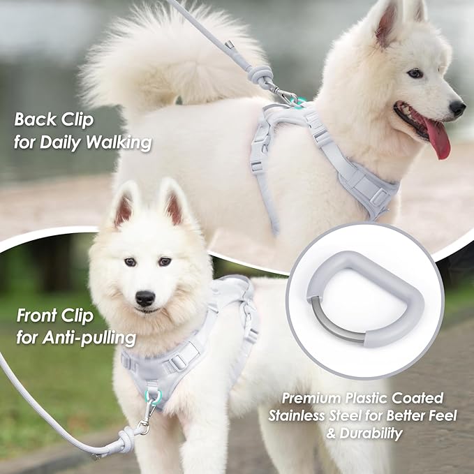 No Pull Dog Harness, Puppy Vest with Front Clip for Small Medium Large Sized Dog(Light Blue,XS)