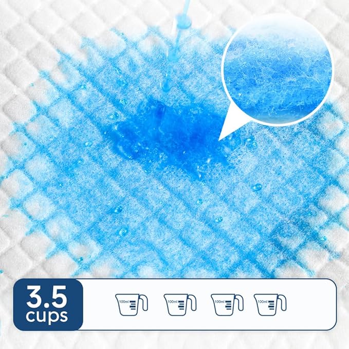 100 Count 22” x 22” Disposable Dog Pee Pads, Super Absorbent Leakproof Puppy Pads Quick Drying, Pee Pads for Dogs, Potty Dog Training Pads