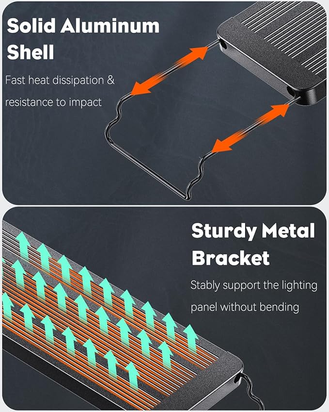 Pawfly 12W Saltwater Aquarium Light for 12" to 18" Fish Tanks Dimmable LED Reef Light for Coral Extendable Marine Fish Tank Light with Full Spectrum D/N Mode Timer Auto On/Off Adjustable Brightness