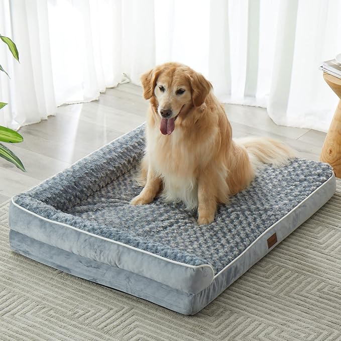 BFPETHOME Orthopedic Dog Bed for Large Dogs-Big Waterproof Sofa Dog Bed with Removable Washable Cover, Washable Pet Bed with Waterproof Lining and Nonskid Bottom,Pet Bed for Large Dogs
