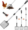Esmorah Chicken Poop Scooper for Sand & Coop Cleaning - Sifting Shovel with 22"-40" Adjustable Handle, 3 Lengths Heavy Duty Stainless Steel Sifter