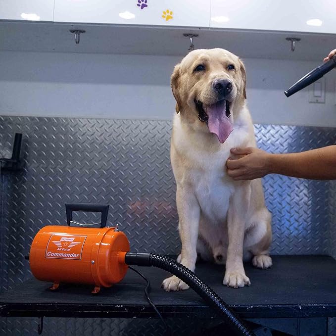 METROVAC AFTD-3: Air Force Commander 2-Speed Dryer - Orange | 4.0 HP | Professional Pet Grooming Blower | Made in USA