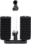 AQUANEAT 1 Pack Double Bio Sponge Filter, for Fry, Betta, Shrimp, Nano, Aquarium Fish Tank (Middle up to 55Gal)